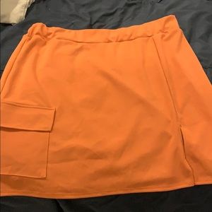 Orange A-Line Midi skirt